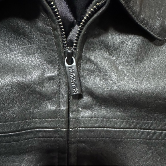 Kenneth Cole Reaction (EUC) Men’s Genuine Leather Bomber Jacket Size Large - Picture 8 of 15